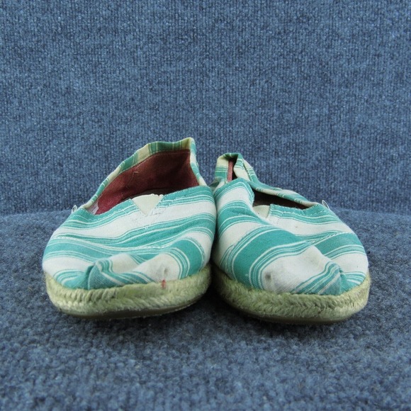 TOMS Women Flat‎ Shoes Green Fabric Slip On Size 8.5 Medium - Picture 2 of 10